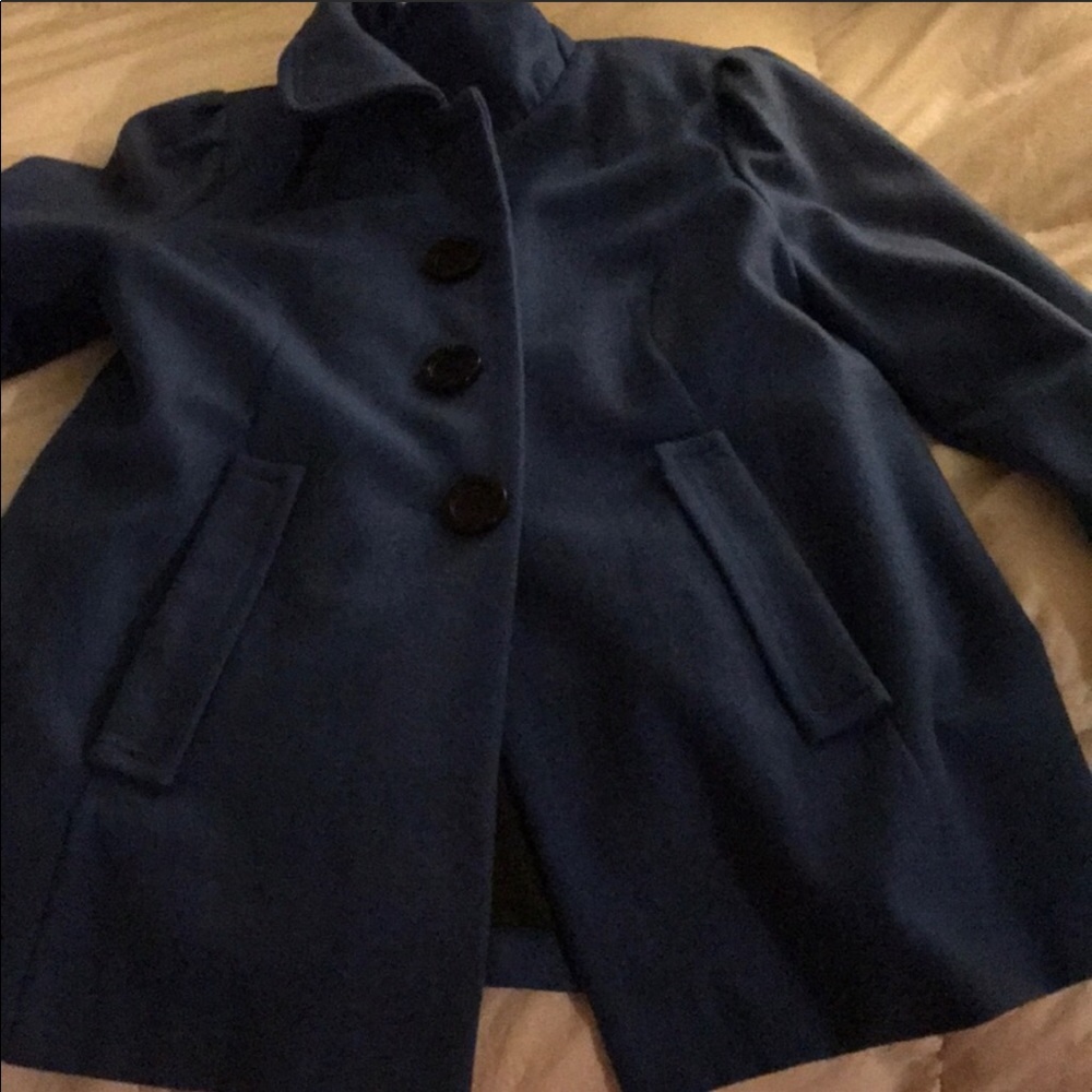 Blue pea coat jacket